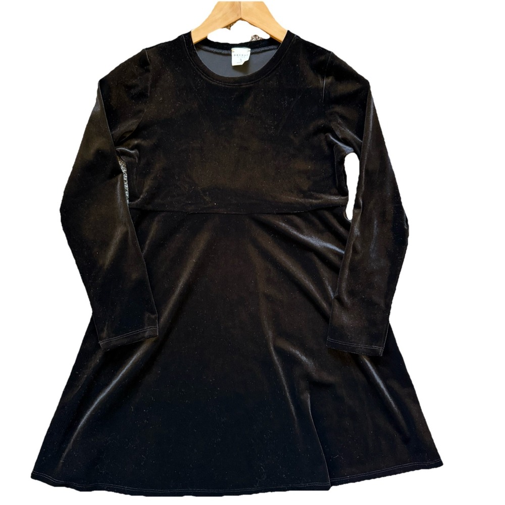 Pacsun Kids Girls Black Long Sleeve Velvet Dress, Size 12, XL, NWT